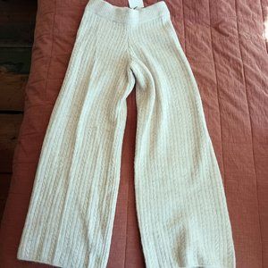 Cream Knit Zara Pants, Small, NWT